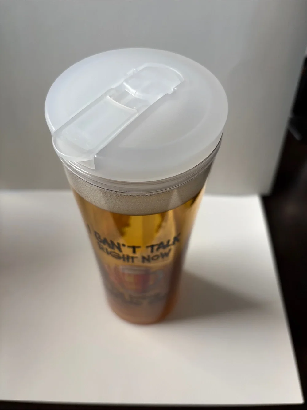 Hot Dad Stuff 24 oz Faux Beer Flip Straw Tumbler